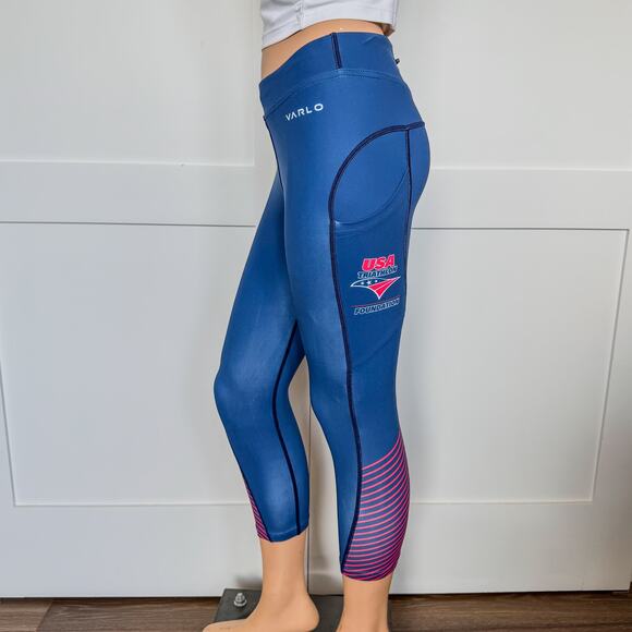 Varlo, USA Triathalon Foundation Leggings, Women’s Size Small w/ Back Zip Pocket - Picture 7 of 9